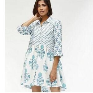 Ro's Garden Turquoise Deauville Short Mini Dress Sz Small S